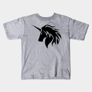 Iconic Unicorn in Black Kids T-Shirt